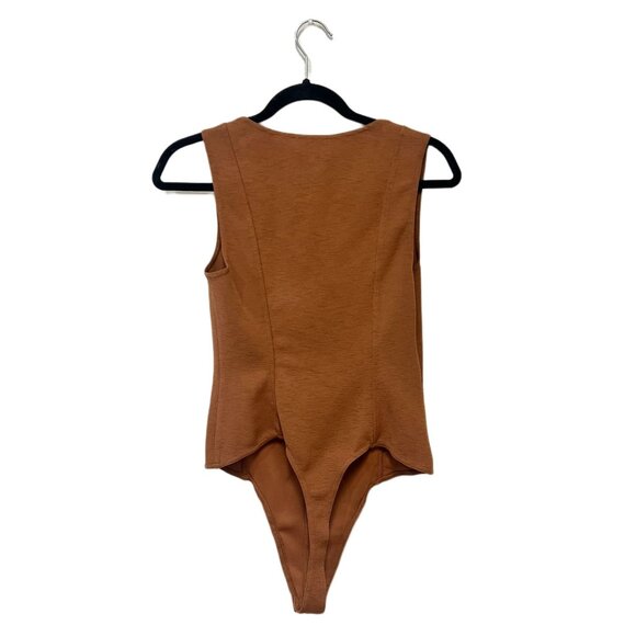 Who What Wear Haley Corset Bodysuit Sleeveless Sweetheart Neck Tank Top Cocoa - Picture 3 of 10